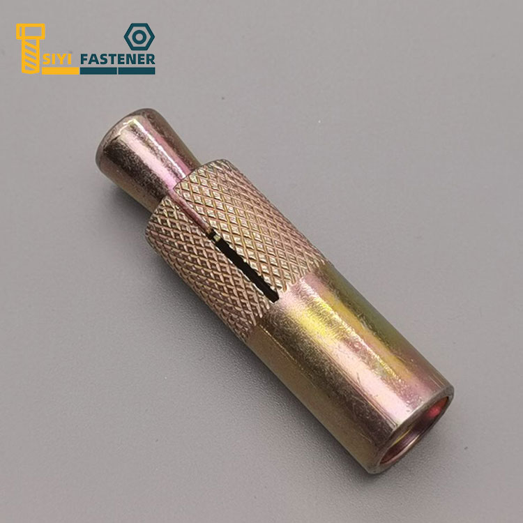 Baja Karbon Kuning Seng Disepuh Potong Jangkar dengan Knurling