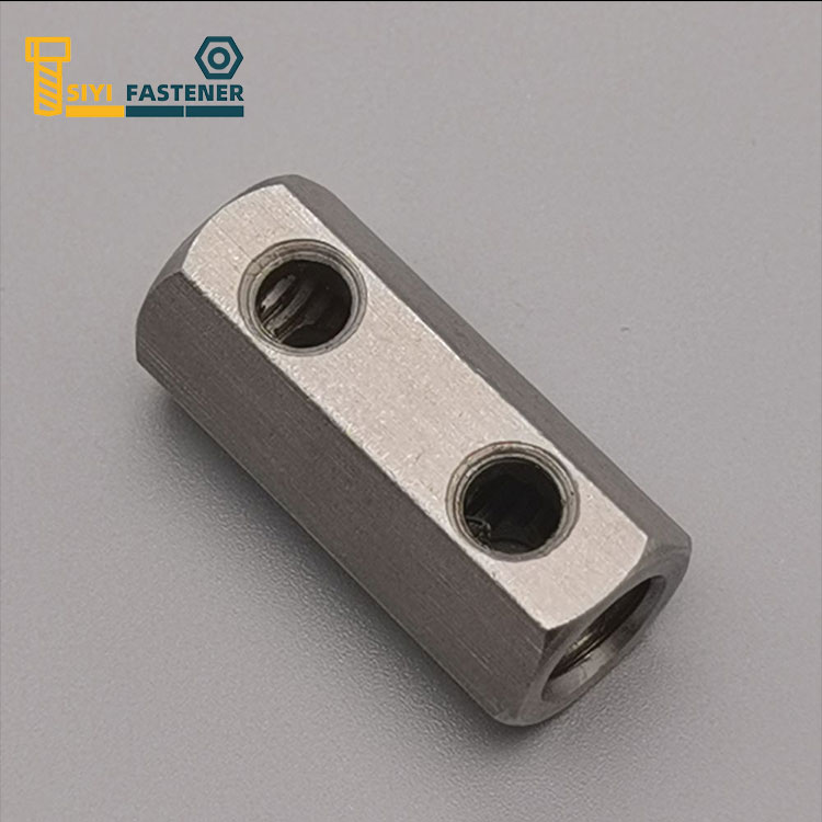 Mur Kopling Hex Stainless Steel dengan Lubang